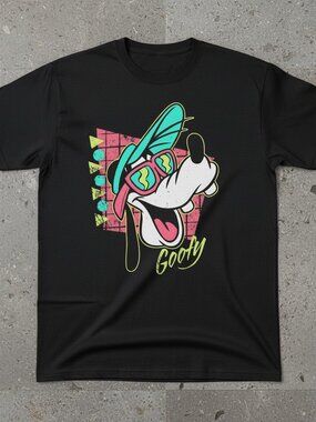 Retro Cartoon Graphic Tee Black Goofy Style 90s Vintage Inspired Shirt